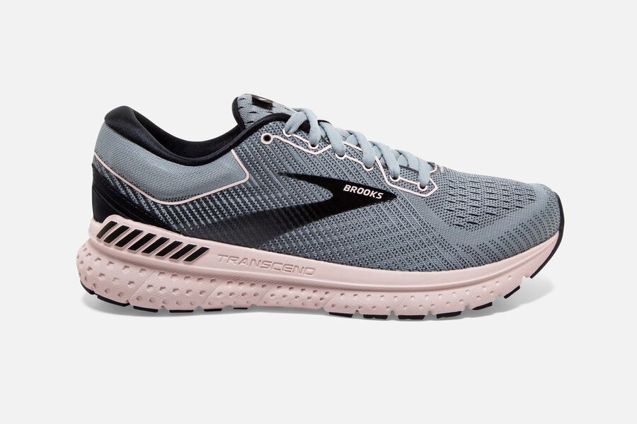 Brooks Transcend 7 Road Running Shoes Womens Grey/Black/Pink 286947-OUX